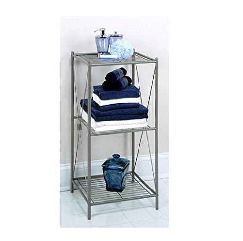 3-Shelf Durable Metal Bath Shelves, Bathroom Cabinet, Silver