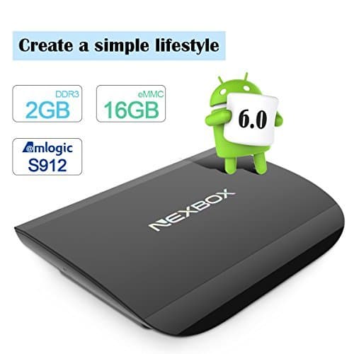 NEXBOX A1 TV BOX 4K Android 6.0 Amlogic S912 Octo-core 2GHz ARM Cortex-A53 64-bit 2G 16G Smart TVMC Support Bluetooth 4.0 Dual Band Wifi 2.4G/5G HDMI 2.0 Smart Home Entertainment Theater