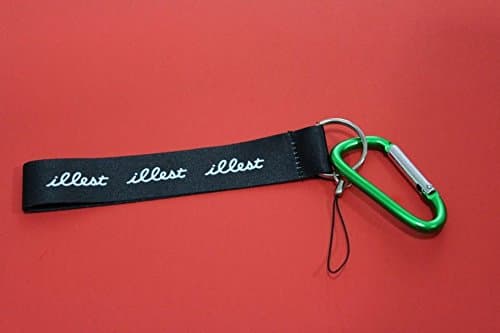 Illest Black Wrist Palm Lanyard Cell Holders Key Chain with Hook