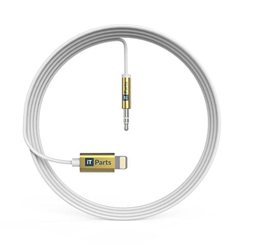 iTParts Lightning to 3.5mm Audio Stereo Cable [3ft / 1m], Lightning to Aux Male to Male Cable for iPhone 7 / 7 Plus to Headphones, Speakers, Home, Car Aux (Gold)