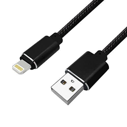 Lightning Cable, HOISAN 3ft Nylon Braided Charging Cable Cord Lightning to USB Cable for iPhone X / 8 / 8 Plus / 7 / 7 Plus/6 /6s/ 6 plus/ 6s plus/ SE/ 5s/ 5c, iPad (3ft Black)