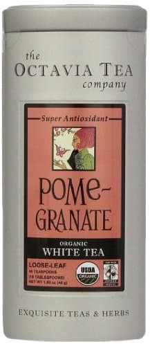 Octavia Tea Pomegranate (Organic White Tea) Loose Leaf Tea, 1.63-Ounce Tins (Pack of 2)