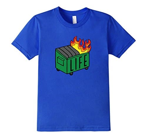 Kids Dumpster Fire Garbage Fire Life T-Shirt 4 Royal Blue