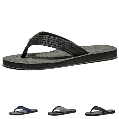 Flip Flops for Adult Men with Extra Large Size，Non-Slip Wear Resistance Light Weight Sandals (11 D(M) US / 45 M EU / 11.8in, Black)