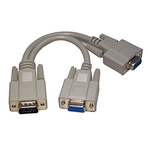 VGA Splitter Cable - VGA Y Cable - Connect 2 Monitors to 1 Computer