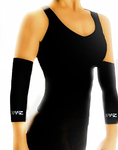 XYZ Athletic Elbow Copper Compression Sleeves (1 Pair) Aids Arm Circulation and Blood Flow- Warm up/ Endurance/ Recovery (Large)