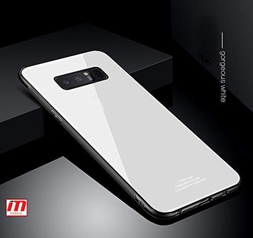 Moblus Toughened Glass Back Case With Shockproof TPU Bumper Back Case Cover For Samsung Galaxy Note 8 (White)