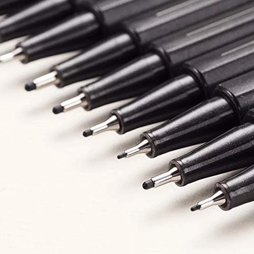 Rmeet Fineliners Pen,10 Pack Black Fineliner Pens Micro Liner Pen Sketch Pens for Sketching Writing Drawing Drafting Office Documents