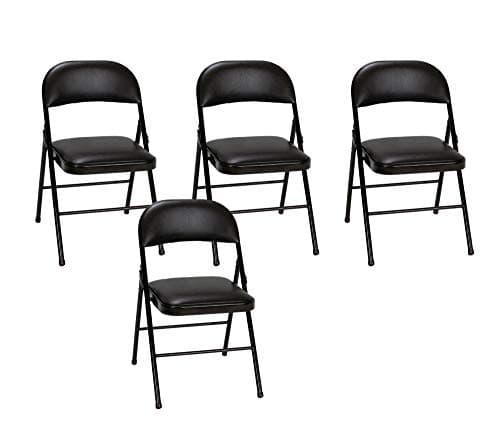 Cosco Vinyl Folding Chair Black (4-Pack)