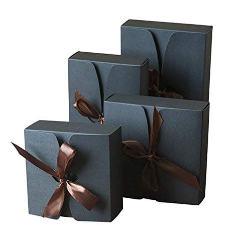 30 Pcs Small Gift Box for Cookies Candy Chocolates Kraft Paper Packing Boxes Baking Pastry Biscuits Nougat Boxes for Wedding Party (Black, 20.8x14x5cm)