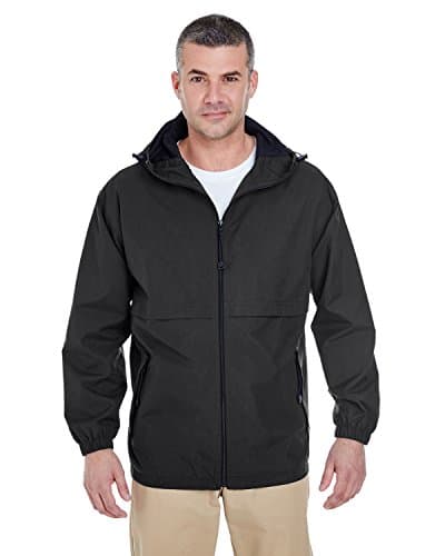 UltraClub Adult Microfiber Hooded Zip-Front Jacket