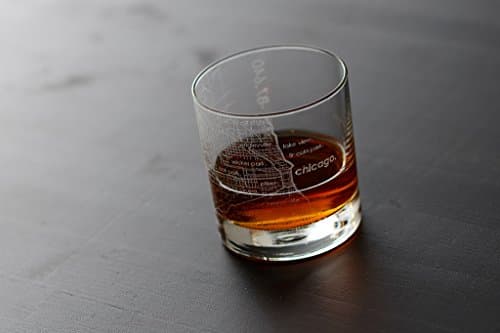 Uncommon Green Chicago Map Rocks Glass Etched Whiskey