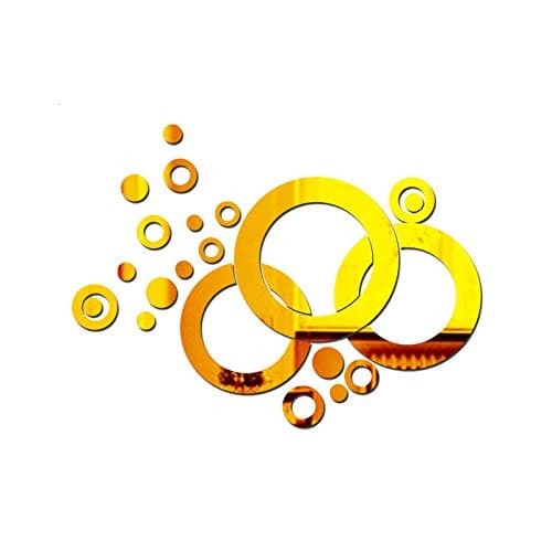 Ghaif Crystal solid acrylic clipboard mirror circle, B Removable For bedroom living room kitchen TV background wall bathroom dormitory office