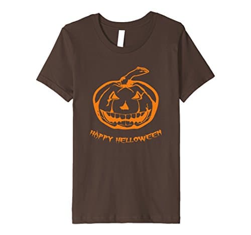 Kids Evil Pumpkin Helloween Shirt 10 Brown