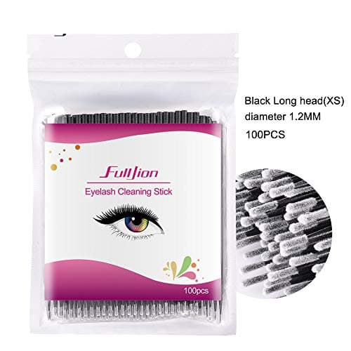 100PCS Disposable Cotton Eyelash Brush,123Loop 100Pcs Disposable Materials Tooth Applicators Lip Eyelash Brush Eyelash Plaster (B)