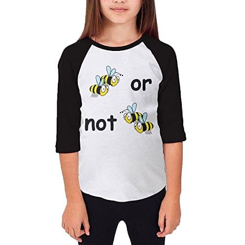 Shenmm Two Bee Or Not Two Bee Youth Middle Raglan Round Collar Tee