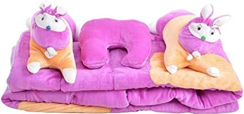 Balaji FAB™Industries Velvet Bedding Set (Pink Rabbit)