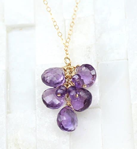 Amethyst Cluster necklace, February birthstone