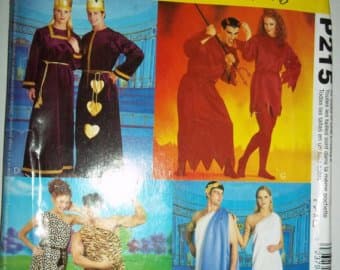 Simplicity P215 Costume Pattern Royalty, Cave Men, Roman and Devilish Couples Adult all sizes