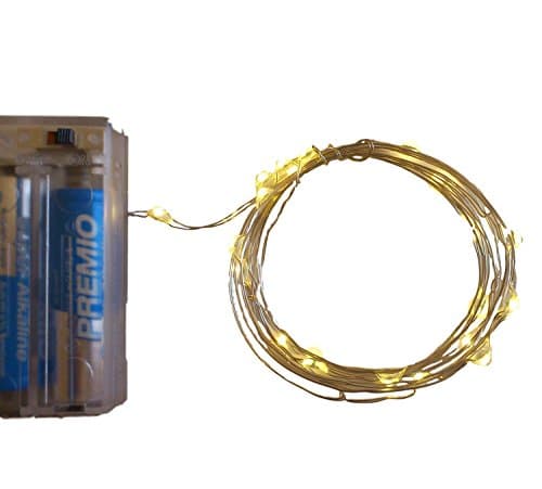 Fairy Lights Warm White Packs of LED Silver Wire String Lights Battery Powered. Bright Mini Leds on a 6.57 Feet Ultra-thin Silver Wire (12-Pack)