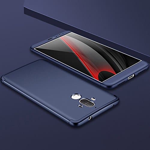Huawei Mate 9 Phone Case, 360 Degree Full Cover Removable Hard PC Frame 3 in 1 Shockproof Hybird Slim Tough Armor Phone Case for Huawei Honor 8 Pro/V9/6X/GR5 2017/Mate 9 (Mate 9, Navy Blue)
