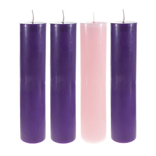 Christmas Advent Unscented 2" x 9" Pillar Candles Pack of 4