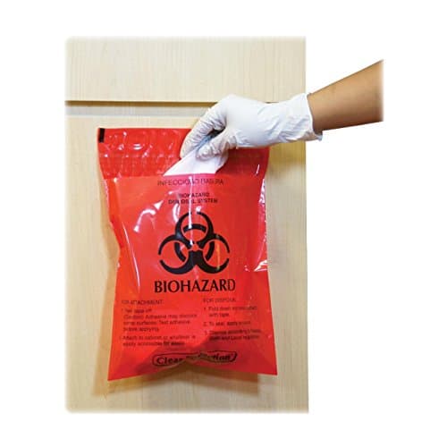 Caretek Resources Ctrb042214 Biohazard Waste Bag Peel/Stick 2.6 Qt 12-Inch X14-Inch 100/Bx Rd