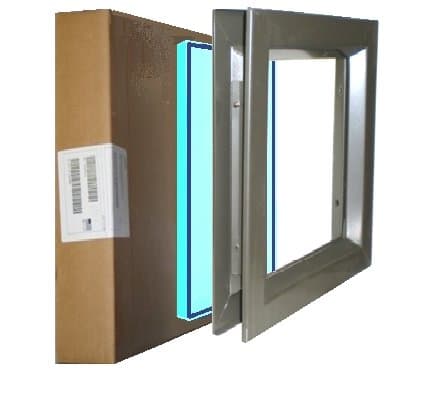 Air Louvers 8"(W) x 18"(H) Door Lite, Complete with Tempered Glass-Glazing, Mineral Bronze Finish