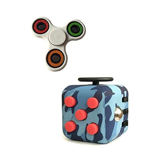 Kkang Anxiety Attention Toy (2 PCS Set) Fidget Cube + 360 Hand Spinner Relieves Stress And Anxiety for Children and Adults