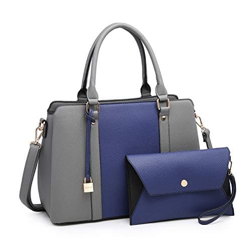 MKP Women's Satchel handbag~Stylist Structured Multi Pocket Top handle purse with Wristlet