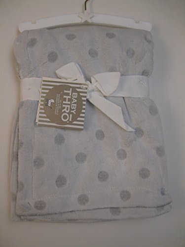 Baby Boy 2 Tone Dots Blanket Grey Reversible 30" X 40"