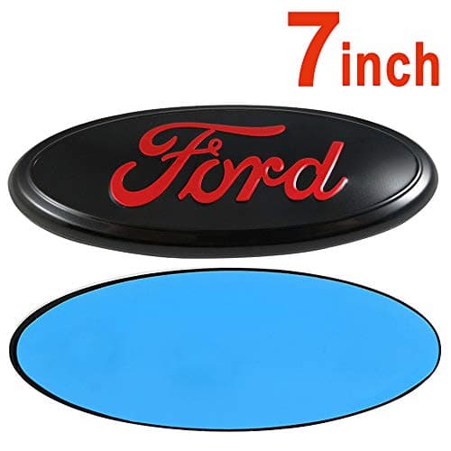 Ruanye For FORD 7 Inch Front Grille Tailgate Emblem, 3D Oval 3M Double Side Adhesive Tape Sticker Badge for Ford Escape Excursion Expedition Freestyle F-150 F-250 F350 (Red)