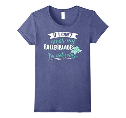 Womens Cute Rollerblading T-Shirt - Take My Rollerblades! Small Heather Blue