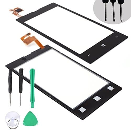 For Nokia Lumia 520 Black Touch Screen Glass Digitizer Replacement Repair Part Lens Cover + 5 Tool (Screwdriver 2PCS + Green Plastic Pry Lifter 1PCS + by TARGARIAN