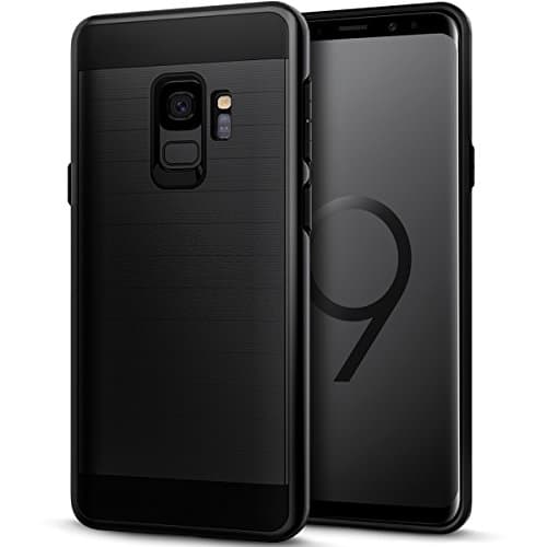 Galaxy S9 Case, Casgen Brushed Metal Design [Flexible &amp; Slim] Heavy Duty Protection Dual Layer Armor Cover,Anti Slip [Shock Absorption] Case for Samsung Galaxy S9-2018 A
