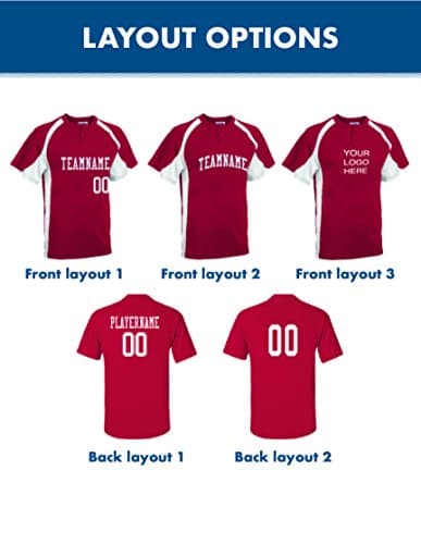 Adult Custom Baseball 2-Button Jersey, Personalize with YOUR Names &amp; Numbers