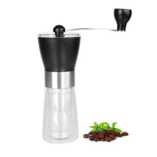 Haomacro Manual Coffee Bean Grinder, Conical Ceramic Burr Mill With Adjustable Grind Coarseness