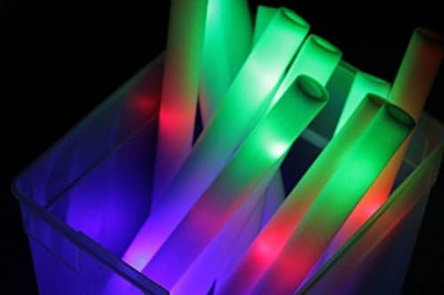 Light-up Foam Sticks LED Multi Color Rave Rally Baton Wand 3FUNCTION - 18"inch RGB 50PCS