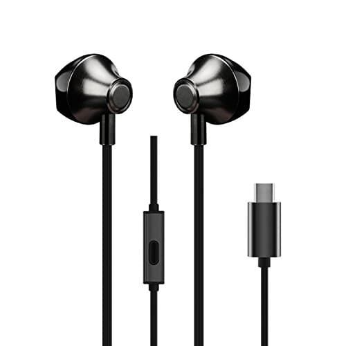 Type-C Earbuds for Samsung Galaxy Note 8, WOWOGO In-ear Sport Headphones Bass Stereo, Digital High-definition Sound without Loss for all USB Type C Smartphone and Devices (Black)