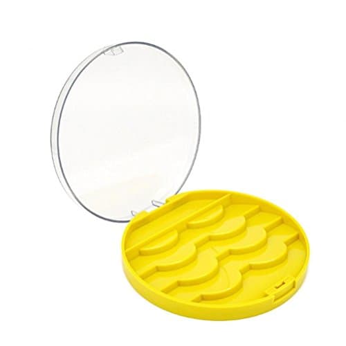 Acrylic Cute Bow False Eyelash Storage Box Makeup Cosmetic Case Organizer (Yellow)