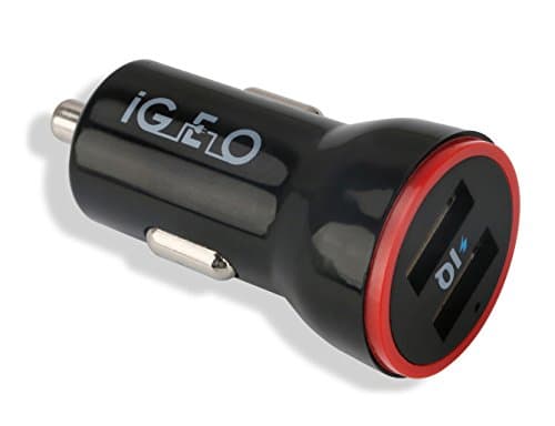 iGeo 24 W Dual USB Car Charger for Apple iPhone 6s/ 6s Plus, iPad Air 2, iPad mini; Samsung Galaxy Note Series &amp; Edge Models; LG G4 / G5; Google Nexus; and Other iOS and Android Devices