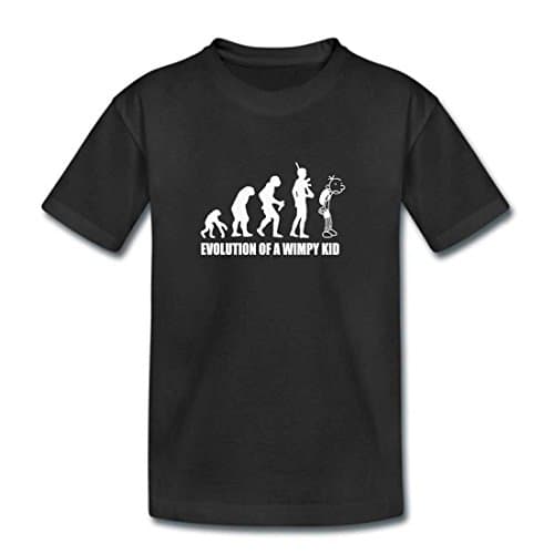 MITEES Childrens Black Evolution of A Wimpy Kid Tshirt - Kids Girl Boys