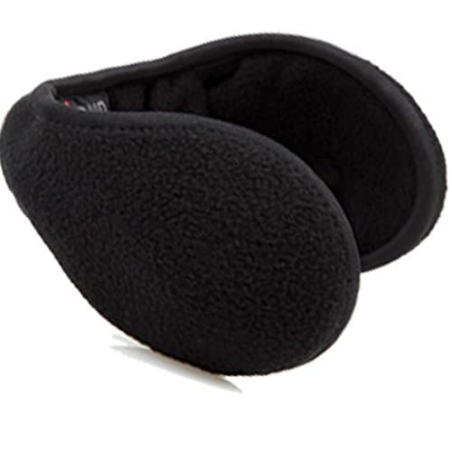 Mens Black Fleece Ear Warmers (BLACK)