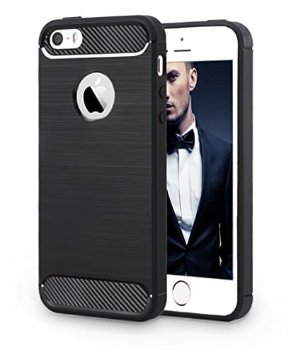 iPhone 5/5S/SE Case, DecaStars [Ultra-thin Series] Premium Flexible Full Body Soft TPU Skin Cover Case for Apple iPhone 5S SE Case - Black