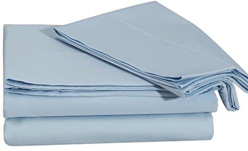 Premium Bedding - 600 Thread Count Bedspread 100% Cotton Hotal Collections 4 Piece Sheet Set Sateen Weave Deep Pocket Breathable Bedding Set California King Sky Blue