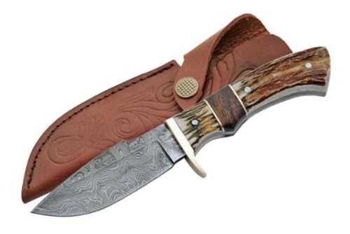 Damascus Steel Game Skinner Stag Handles