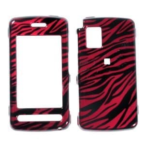 HTC HD7- Transparent Black & Red Zebra Skin Plastic Case, SnapOn, Protector, Cover