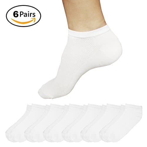 Element Next Generation Breathable Cotton No-Show Ankle Socks 6 Pairs (White)