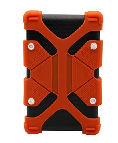 Universal 8.9 to 12 inch Tablet Case,Shockproof Silicone Protective Cover with Stand for iPad Air 3/2/1 2019, Kindle, Q8, Samsung Galaxy Tab S4, S5-10.5", Verizon, RCA (Orange)