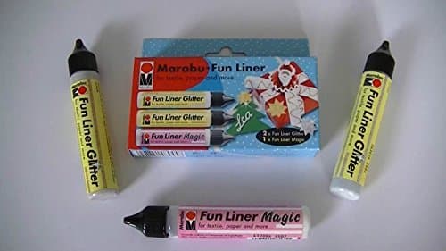 Marabu Gold And Silver Glitter Paints With White Fun Liner Set by Glitter Paints